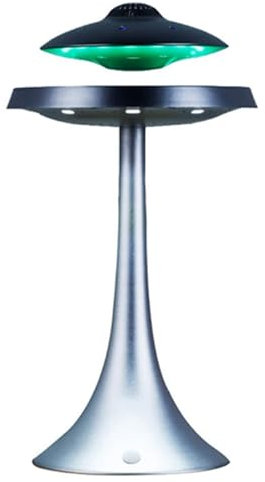 Altavoz levitante magnético con carga inalámbrica, altavoz Bluetooth de 5 W, lámpara LED, rotación de 360°, diseño OVNI para una mejor experiencia de audio
