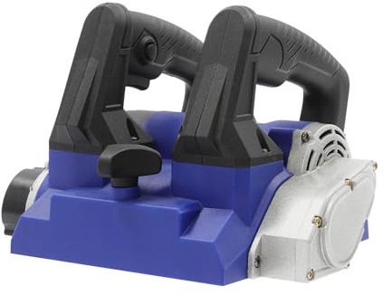 JAYEUW Elektrisk vägghyvelmaskin, 1 300 W, handhyvelmaskin, bärbar väggfräs, rengöringssfräs, elhyvel med handtag och verktygslåda, justerbar 1–4 mm, hyvlingsdjup 15 cm bredd (blå)