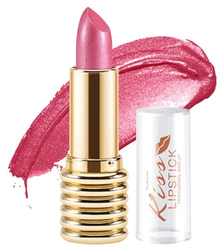 Boobeen rouge pailleté Bâton à lèvres métallisé, maquillage étincelant, couvrance totale