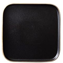 EINES Platos de Cena Plato Cuadrado de Carne Esmerilado Negro, Plato Occidental, vajilla Creativa for el hogar, Plato de cerámica, Plato Cuadrado Platos de Pasta(15cm)