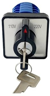 LZIKKGKI YMW26 LW26-20YS2/4 Controllo Elettrico a Doppia Potenza 20A 4 Poli 3 Posizioni 110V-OFF-220V con commutatore a Chiave Manopola Rotante Interruttore a camma