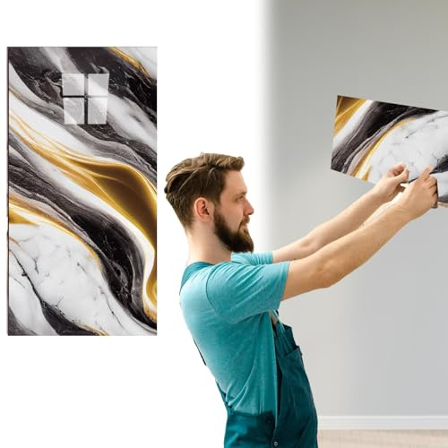 Minglez Dalle de Plafond Revêtements de Plafond et de Murs en Imitation Marbre, Dalles de Faux Plafond pour Salle de Bain, Cuisine, Salon et Chambre, Papier Peint en PVC pour Intérieur(G,5pack)