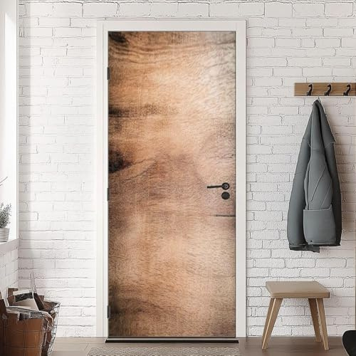 Adesivi per Porte Interne 90 x 210 Struttura del Legno Adesivo Porta Vintage 3D Pellicola Adesiva Carta da Parati Soggiorno Bagno Autoadesivo Porta Murale Decorazione A-0070