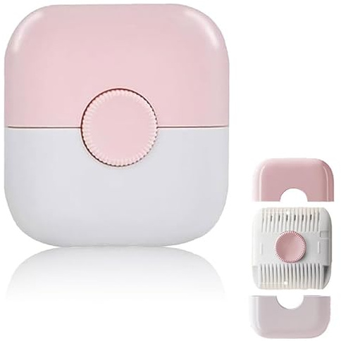 REROON Cortadora de pelo 2 en 1 con puntas abiertas para cortar el pelo de las mujeres | Mini peine de afeitar dañado para niña | Herramienta de corte de doble cara con peine | Regalo | Rosa