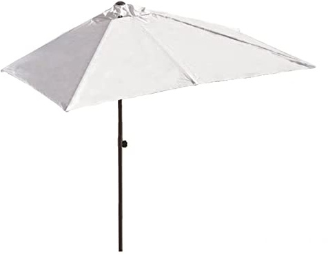 Ombrellone rettangolare da giardino semi-parasole per balcone, protezione UV, 250 x 130 cm e 200 x 100 cm, con manovella, ideale per spazi esterni, giardini e balconi