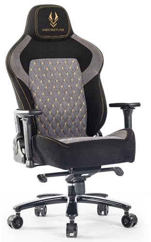 Fantasylab Gaming Stuhl Stoff Ergonomischer Gaming Stuhl 200kg Belastbarkeit Bürostuhl 200kg Gamer Stuhl mit Lendenwirbelstütze chefsessel belastbarkeit Schreibtischstuhl Gaming Chair
