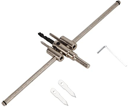 Set di punte da trapano per a tazza circolare regolabile in argento da 30-300 mm, strumento per la lavorazione del legno con punta in carburo, taglierina regolabile in acciaio
