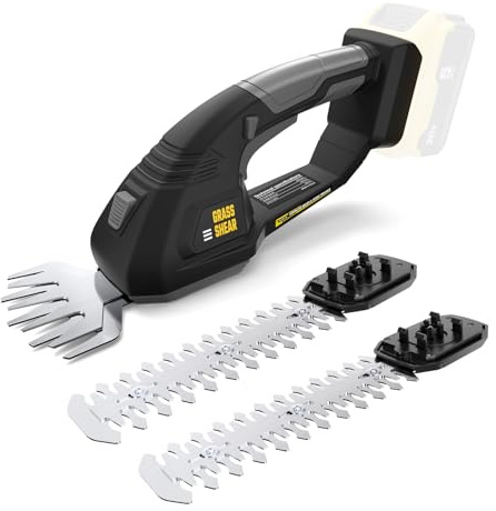 VERVEWAVE Cordless Hedge Trimmer & Grass Shear Compatible with Dewalt 20V Battery, 2 in 1 Handheld Electric Shrubbery Trimmer, Bush Trimmer for Yard & Garden, Lawn(Tool Only)