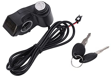 Interruttore di spegnimento per scooter elettrico con display digitale della tensione, acceleratore a pollice e interruttore di avviamento a chiave per bici elettrica, accessorio p
