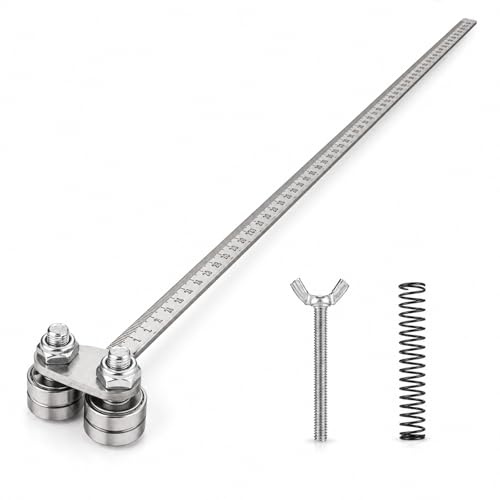60cm Stainless Steel Circular Saw Guide Rail, Dual-Axis Circular Saws with Screws and Spring, Saw Accessory for Woodworking and Home Renovation, Saw Guide Rail for Precision Cutting