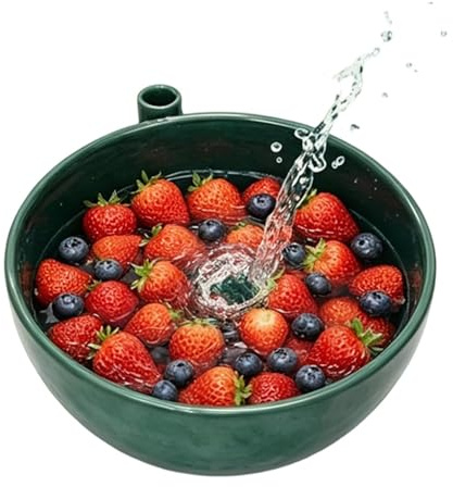 Vaschetta per il lavaggio della frutta automatica - Bacino automatico ad azione a con fori di scarico integrati. Progettato per pulire delicatamente prodotti delicati come more, fragole, uva e