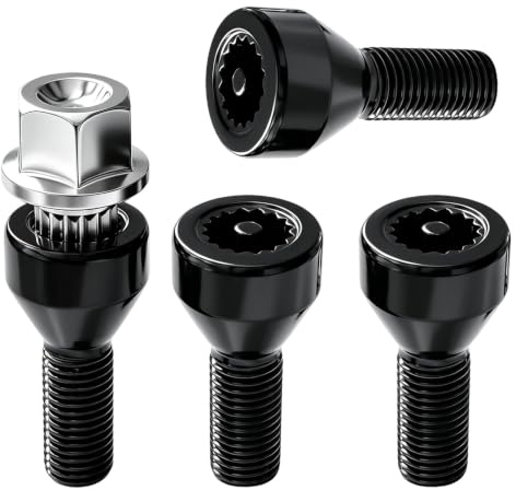 4 goujons M12x1,5 antivol noirs avec clé pour série 3/5 E46/E90/E60 | Qualité fiable, conception pratique et utilisation polyvalente pour les besoins quotidiens.