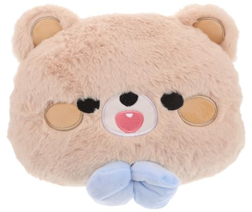 COLLBATH Oreiller Appui-tête de Siège Auto en Peluche Broderie Papillon et Ours, Housse Amovible Facile à Nettoyer, Coussin Confortable pour Voyage en Voiture