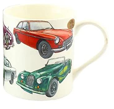 The Leonardo Collection LP99883 Mug en porcelaine fine | Voiture classique | 1 pièce - 13 x 9 x 10 cm accessoire, blanc