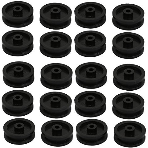 Sourcingmap 20pcs 13mm Dia Plastic Belt Pulley Black for DIY Model