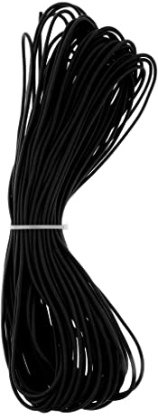 Perfeclan 2mm Expanderseil Gummiseil Gummi Planenseil Gummischnur Gummikordel Outdoor Sports, Schwarz-Weiss, 50m Schwarz