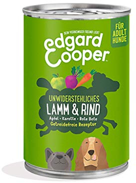 Edgard & Cooper Nassfutter für Hunde (Lamm & Rind, 400g x 6), Getreidefrei, natürliche Zutaten und frisches Fleisch, voller essentieller Aminosäuren