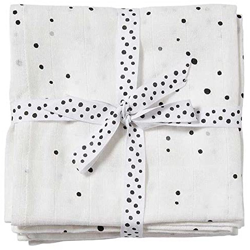 Done by Deer Windeltücher 2 Stück Dreamy dots Weiss - Musselin-Windeltüchern 70 x 70 cm - OEKO-TEX® zertifiziert, 100% Baumwolle
