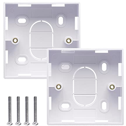 VCELINK Surface Mount Back Box for Network Wallplate Ethernet Faceplate 2 Gang 32mm White