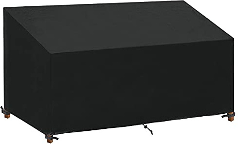 SanGlory Abdeckung für Bank 2/3/4 Sitzer, Wasserdichtes Winddicht Gartenbank Schutzhülle Bankabdeckung Anti-UV Beschichtung (185x69x65/96cm)
