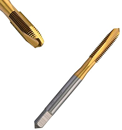 Corintian HSS TiN Gewindeschneider Form D, Ø M2 - M20, Gerade Nut, Universal Gewindebohrer, Maschinengewindebohrer, für Durchgangslöcher (M4)