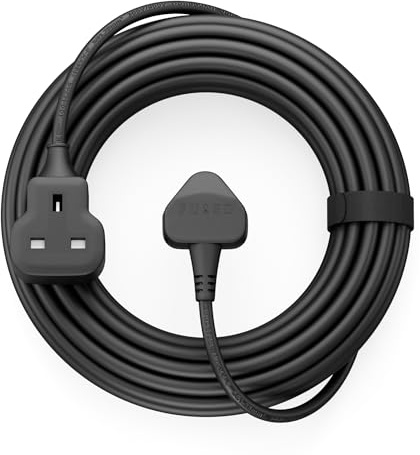 TISDLIP 5M Extension Lead Basic Single Socket Extension,Durable&Fireproof&Easy-Clean Black Power Strip