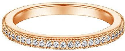 Homxi Silber Ringe für Damen 925,Verlobungsringe Rund Zirkonia Ring Verlobung Damen Rosegold Gr 60 (19.1)