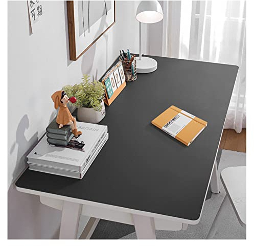 PPGE Home Schreibtischunterlage Leder rutschfest, Tischauflage Schreibtisch Leder, übergroßer Tischmausunterlage, Schreibtischmatte PU Leder, Groß Schreibtisch UNT(Size:60×120cm,Color:Schwarz)
