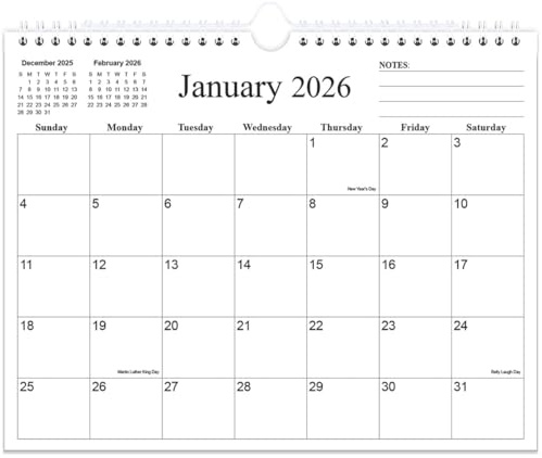 2026-2027 Calendar - 19 Months Calendar 2026-2027 from June 2026 to December 2027, Wall Calendars with Thick Paper for Home/Office/School, 8.5 x 11, Black