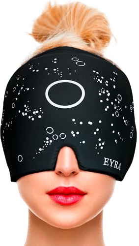 EYRA Fascia per Mal di Testa e Emicrania 360º – Cappello Mal di Testa con Gel di Ghiaccio Riutilizzabile – Cuffia per Mal di Testa e Emicrania Caldo o Freddo per Sollievo da Sinusite, Stress e Dolore