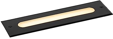 Qazqa led Modern außen Bodenstrahler, Bodeneinbaustrahler für den Garten - Eline - Schwarz, inkl. 10W integrierter LED, 30cm, IP65, Rechteckig