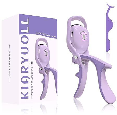 KIARYUOLL Rechargeable Heated Eyelash Curler, with Portable Clamp (Purple)
