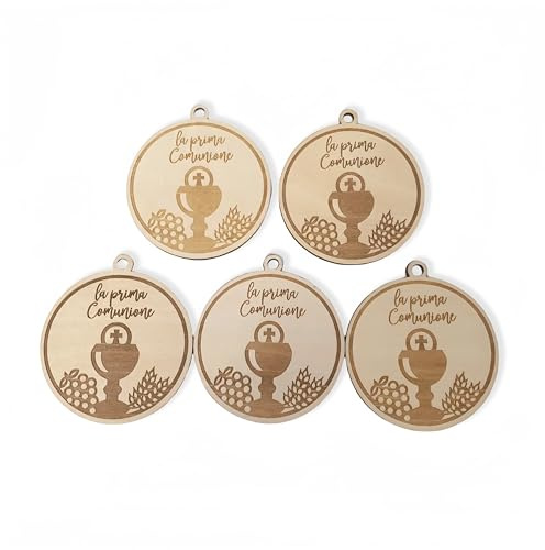 Lot de 20 pendentif calice ligneti la première communion 5 cm application charms pour bonbonnières