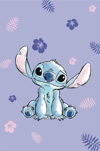 Disney Lilo e Stitch mikrofiberfilt, blå, 100 x 150 cm, 100 % polyester