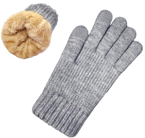 lifwimner Winterhandschuhe Damen mit Fleecefutter, Touchscreen Warme Strickhandschuhe Thermo Winter handschuhe für Outdoor Sport Laufen Radfahren