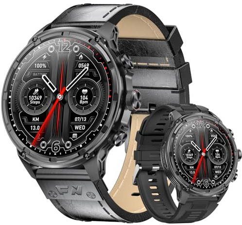 LIGE Militaire Montre Connectée Homme avec 1,85'' HD Grand Écran/LED Lampe/710mAh Batterie,Smartwatch Homme avec 100+ Modes Sportifs,24/7 Moniteur de Fréquence Cardiaque et Sommeil pour Android iOS