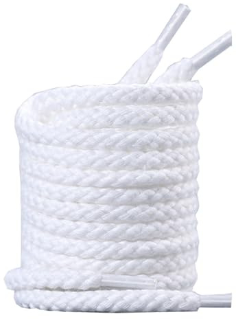 Codulu Lacci rotondi in corda per scarpe sportive, 6,5 mm di larghezza, di ricambio, per scarpe da ginnastica, atletica, skate, scarpe sportive, 120 cm