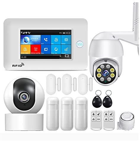 WEIJICUI Allarme Casa Senza Fili, TUYA di Allarme antifurto Wireless for la Sicurezza Domestica con IP Carema Compatibile(L)