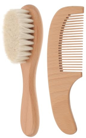 HONITANO Brosse à Cheveux pour Bébé en Bois Poils Doux, Nettoyage Délicat du Cuir Chevelu, Facile à Entretenir, pour Baby Showers et Anniversaires