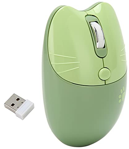 KIMISS Wireless Mouse BT5.1 & 2,4 GHz - Silent Click, Einstellbare DPI, Tragbare Dual -Modus Maus für Büro, Heim, Schule und Café Ideal für und Familien (Green)