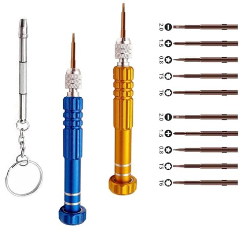 13 in 1 Eyeglass Screwdriver Repair Kit – Precision Mini Screwdrivers for Glasses, Sunglasses, Watch & Electronics – Portable Tool Set with Tweezers, Screws, Nose Pads & Case – Glasses Repair Essentia