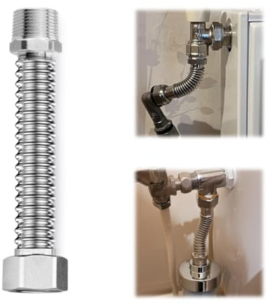Artspherees 3/4 Zoll Wellrohr Edelstahl-Flexrohr Flexschlauch Panzerschlauch Ausziehbar Flexibles Universelles Verbindungsrohr Wasserrohr 3/4 Zoll für Toiletten Badewannen Wasserhähne