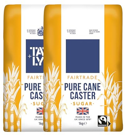 Ttate & Llyle Pure Cane Caster Sugar – 500 g Bag (Pack of 2) | Ultra-Fine Granulated Cane Sugar for Baking & Dessert Use – Vegan, Vegetarian & Kosher-Friendly