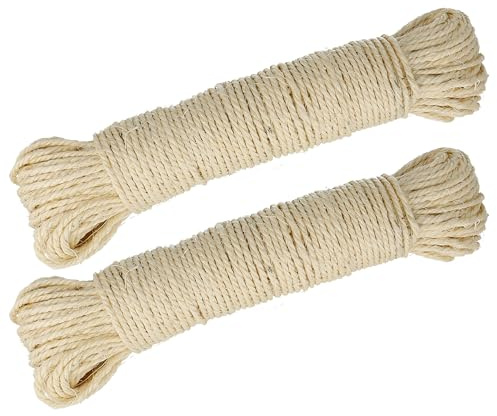 Lantelme Sisalseil 6 mm | unbehandeltes Naturseil als Rankhilfe für Pflanzen, Kletterpflanzen, Gemüse & Rosen | Gartenseil für Spaliere, Befestigung & Gartenarbeiten (100 Meter)