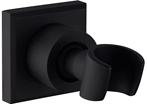Support de pommeau de douche rotatif réglable en acier inoxydable Design carré Finition noire pour une installation facile et une utilisation polyvalente