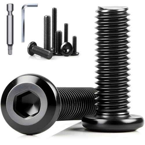 NZNSML 30 Stück Flachkopfschrauben M6 x 12 mm Edelstahl Schrauben Schwarz | Vollgewinde Schrauben Innensechskant Edelstahlschrauben mit Innensechskantschlussel Schraubendreherbit für Maschinen Möbel