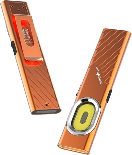 Genérico Mini Linterna LED Recargable USB-C, 675 Lúmenes, Luz de Trabajo COB Magnética y Estroboscópica, Linterna EDC de Bolsillo Portátil (Gris/Verde/Naranja) (Naranja)