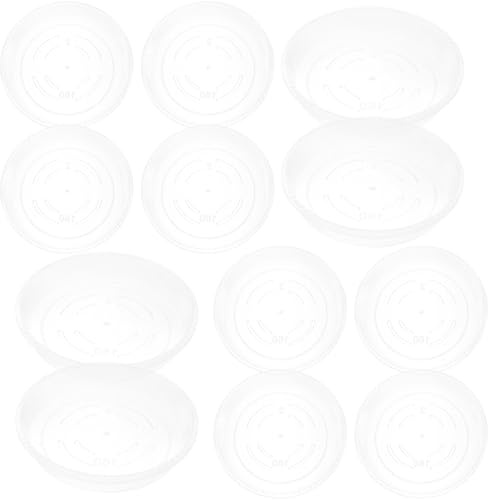 OSALADI 20 Bandejas Transparentes de Plástico PP para Macetas, Platillos Redondos para Plantas de Interior y Exterior, Bandejas de Goteo para Jardinería, Tamaño 160, Protección