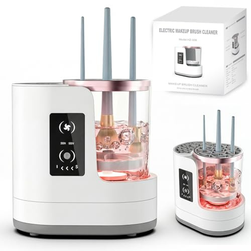Machine de nettoyage et de séchage électrique 3 en 1 pour pinceaux de maquillage, nettoyage automatique et séchage rapide, contrôle tactile intelligent, alimentation USB, supports réglables qui