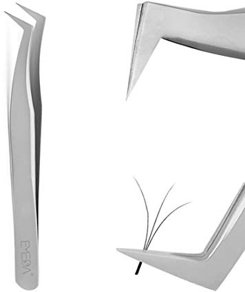 EMEDA ögonfranspincett för ögonfransförlängning, Volume eyelash extensions tweezers, Professionell volymfranspincett, L pincett för självfläktande ögonfrans förlängning, self fanning eyelash tweezers 6A-SA (6A SA)